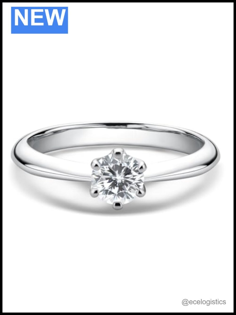 0.5ct Moissanite Solitaire Ring 925 Sterling Silver Gold Plated
